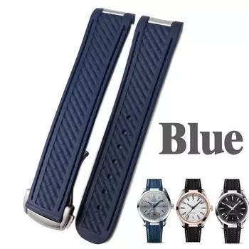 20 мм резиновый силиконовый ремешок для часов для Omega ремешок Seamaster 300 AT150 Aqua Terra Ultra Light 8900 стальной ремешок для часов с пряжкой браслеты