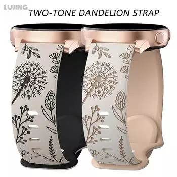 20 мм силиконовый ремешок для Samsung Galaxy Watch 7 4/5/6 44 мм 45 мм 5 Pro 40 мм двухцветный ремешок Dandelion для Correa Galaxy Watch 6 classic Universal 20mm width