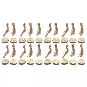 20 наборов деревянных бирок для благодарностей, деревянные подарочные бирки для упаковки подарков на День благодарения, украшения для открыток с веревкой