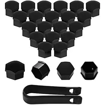 20 накладок для гаек, шестигранные защитные колпачки 17 мм, пластиковые защитные колпачки для болтов и гаек, крышки для колесных гаек с инструментом для снятия для автомобилей, не подходят для Q7 12x10x4cm