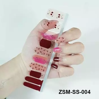 20 наклеек для маникюра с пленкой для лака для ногтей, новые полностью водонепроницаемые наклейки для ногтей, однотонные, маленькие, свежие, имитация алмазных наклеек для маникюра ZSM-SS-001