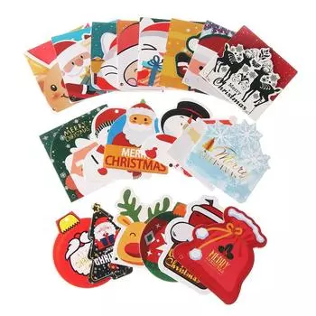 20 новогодних открыток с пожеланиями, бирка для подвешивания рождественского украшения на елку, открытка с благословением, рождественские поздравительные открытки