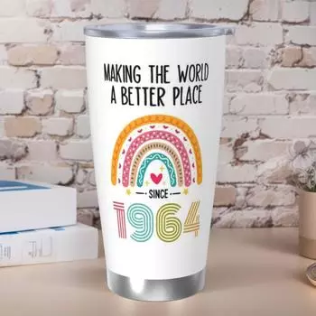 20 Oz Stainless Steel Tumbler Insulated Thermos Double-sided Print Travel Coffee Mug with Lid for Home Office Or Car 20oz