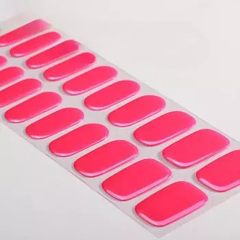 20 пальцев однотонные полуотвержденные наклейки для ногтей перламутровые простые гелевые маникюрные наклейки NC240163