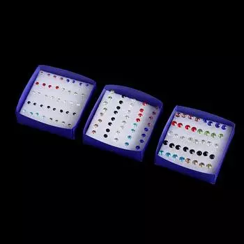 20 пар/40 шт. очаровательные серьги, избегайте аллергии, хрустальные украшения, цветные хрустальные стразы, серьги-гвоздики 5mm