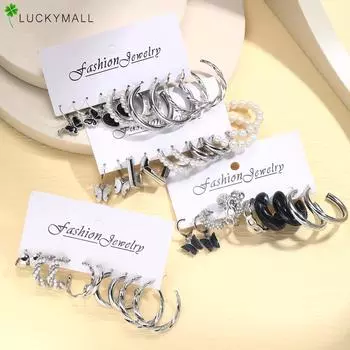 20 пар/компл. серьги-бабочки из искусственного жемчуга, комплект серег-кольца из смолы, сердце, серебро для женщин, гипоаллергенные аксессуары, ювелирные изделия