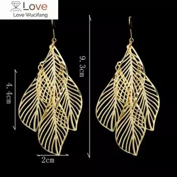 20 пар / комплект элегантные длинные висячие серьги-крючки для женщин преувеличенные металлические капли бабочка лист спиральные серьги-подвески ювелирные изделия подарок