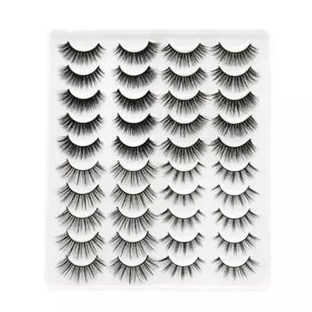 20 пар натуральных ресниц пушистые перекрестные волокна 3D накладные ресницы для вечеринок работа шопинг
