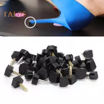 20 пар сменных насадок для каблуков 5 размеров 8-12 мм TPU Iron Construction Шумоподавление Быстрый ремонт обуви U-образные защитные насадки для каблуков чёрный