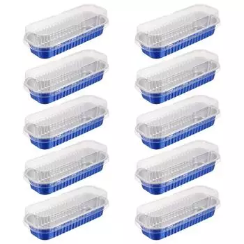 20 Pcs Aluminum Mini Cake Containers Box with Lid Pans Small Food Navy Baking Lids тёмно-синий