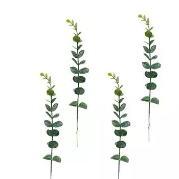 20 Pcs Artificial Plants Eucalyptus Leaves Stems Eucalyptus Stems Green Real Touch Leaf Branches for Home Bouquet Centerpiece Wedding Decoration темно-зеленого