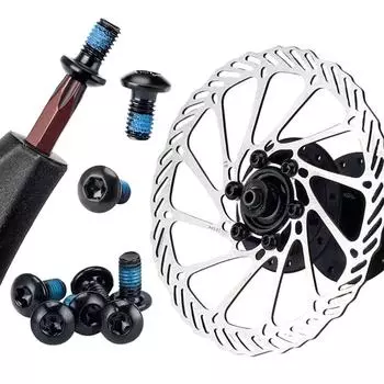 20 шт. болты ротора дискового тормоза велосипеда M5x10 мм винты болты ротора дисковых тормозов велосипеды гайки аксессуары для велосипедов прочные