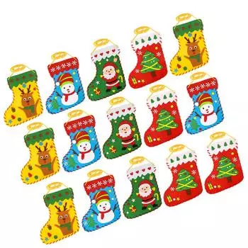 20 PCS Christmas Socks DIY Children s Handmade Non-woven Educational Toys Felt Stockings Hand-made Sewing Kit Cutouts