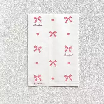 20 Pcs Pink Bow Gift Paper Bag Decorative Packaging Bag Aesthetic Girl Card Packaging