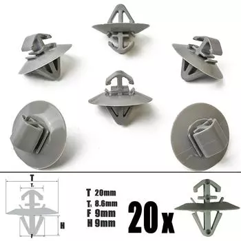 20 пластиковых зажимов для Opel Vivaro Renault Trafic, боковой молдинг, нижняя защита, крепеж для обшивки двери 7703077421 500326896 10X