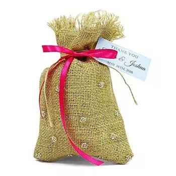 20 подарочных мешочков из мешковины с завязками, маленькие джутовые мешочки, свадебные сувенирные мешочки с персонализацией коричневый