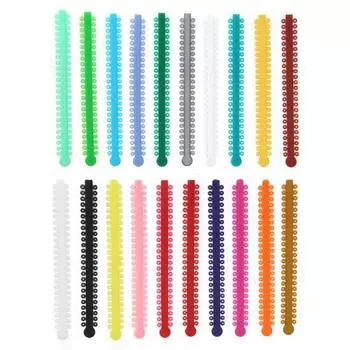 20 полосок галстука из полиуретана, эластичное разноцветное кольцо, аксессуар