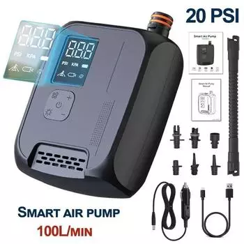 20 PSI Электрический воздушный насос надувной DC SUP насос электрический надувной сдуваемый воздушный насос для серфинга доска для гребли лодка каяк чёрный