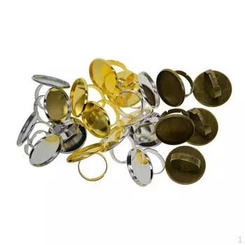 20 пустых колец, базовые детали, аксессуары для самостоятельного изготовления ювелирных изделий, регулируемая подкладка