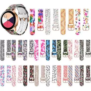 20 Ремешок для часов 22 мм для Samsung Galaxy Watch4 5 Pro 42 46 мм 45 мм 40 мм Gear S3 Huawei GT 2 Ремешок Correa Active 2 Спортивный силиконовый ремешок с принтом Браслет