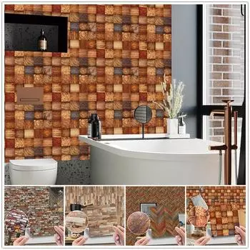 20 шт. 10*10 см наклейки на стену обои ПВХ самоклеящиеся под дерево керамическая плитка украшение дома A