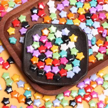 20 шт., 10,2 мм, акриловые маленькие звездочки, свободные бусины для браслета, ожерелья, брелока, материал для самостоятельного изготовления бисера розы красного