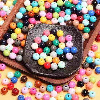 20 шт., 10 мм, 27 цветов, круглые акриловые свободные бусины, сделай сам, для изготовления ювелирных изделий, ожерелье, браслет, аксессуары, шитье, ручная работа