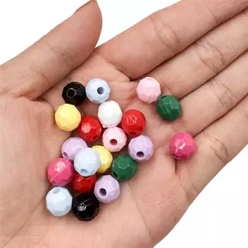 20 шт. 10 мм акриловые однотонные многосекционные круглые бусины модный материал для бисера для изготовления ювелирных изделий белый