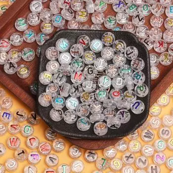 20 шт 10 мм акриловые позолоченные буквы свободные бусины DIY ожерелье браслет ручная работа изготовление ювелирных изделий