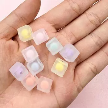 20 шт. 10 мм акриловые ювелирные аксессуары квадратные свободные бусины браслет-цепочка для мобильного телефона материалы ручной работы DIY матовая мода разноцветный