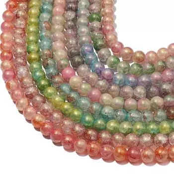 20 шт. 10 мм Необычные стеклянные бусины с трещинами из золотой фольги для браслета и ожерелья DIY Изготовление ювелирных изделий 10mm 20pcs/bag