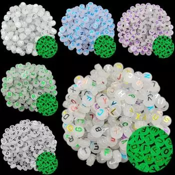 20 шт., 10 мм, подвеска, светящиеся буквы, свободные бусины, изысканные бронзовые бусины «сделай сам», для ожерелья, браслета, изготовления ювелирных изделий фиолетовый