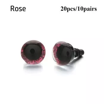 20 шт./10 пар с шайбой, глаза, ремесленные глаза, 10 мм, блестящие хрустальные глаза, аксессуары для кукол «сделай сам» ярко-розовый