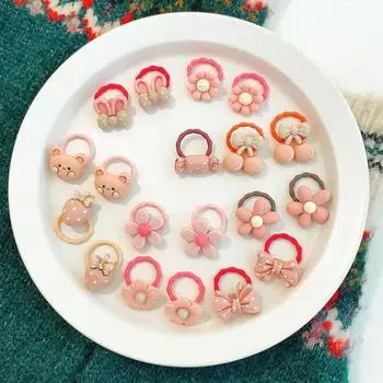 20 шт./10 шт., резинка для волос для девочек, милый мультфильм, портативная повязка на голову в форме панды для маленьких девочек, повязка на голову с бантом, аксессуары для волос