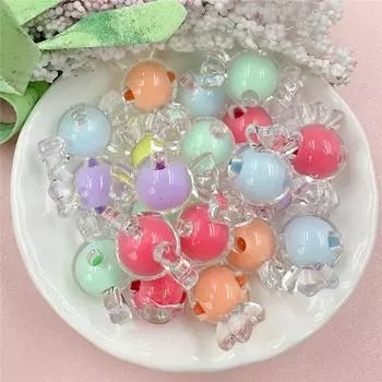 20 шт 11,5*21,3 мм акриловые прозрачные конфетные бусины россыпью DIY веревка для волос браслет ювелирные аксессуары красный