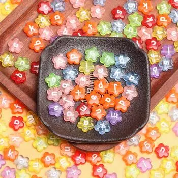 20 шт. 11 мм прозрачные бусины в виде цветка и буквы конфетного цвета для изготовления ювелирных изделий, ожерелья, браслета, поделок своими руками оранжевый