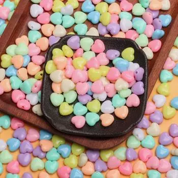 20 шт. 12*11 мм конфетного цвета сердечки россыпью бусины для самостоятельного изготовления ювелирных изделий ожерелье браслет кулон аксессуары зелёный