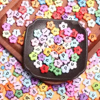 20 шт. 12 мм красочные модные цветочные буквы акриловые бусины кулон DIY браслет ожерелье ремесла для изготовления ювелирных изделий