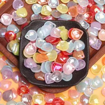 20 шт. 13,5*14,8 мм AB цвета лепестки цветов бусины кулон для изготовления ювелирных изделий DIY шпилька серьги браслет аксессуары зелёный