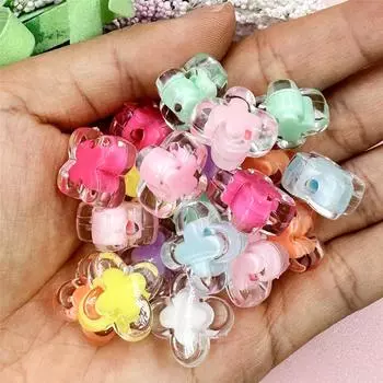 20 шт 14,7 мм акриловые маленькие цветочные бусины россыпью DIY мобильный телефон цепочка браслет материал аксессуары красный