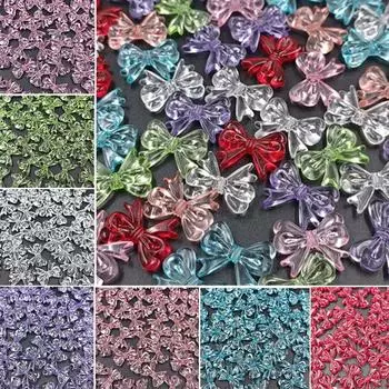 20 шт 15*19 мм акриловые бусины разноцветные прозрачные банты ручной работы ювелирные изделия ожерелье браслет серьги аксессуары фиолетовый