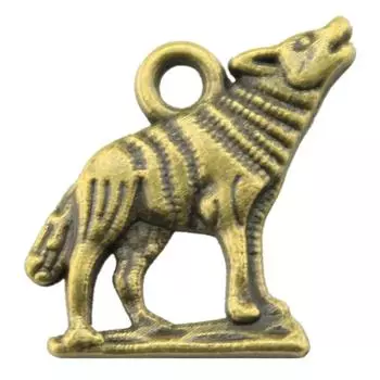 20 шт., 15x15 мм, подвески с волком, античная бронза, цвет, материалы для рукоделия, бренд: WYISYWG