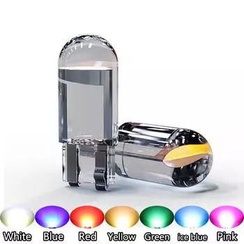 20 шт. 168 194 W5W светодиодные T10 автомобильные лампы COB стекло 6000K белые автомобильные номерные знаки лампы купольные лампы для чтения DRL стиль лампы 12 В 20PCS светло-синий