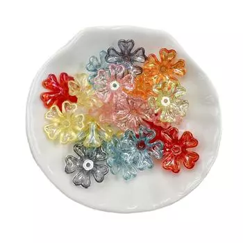 20 шт., 16 мм, прозрачный акрил, разноцветные AB цвета, бусины в форме цветка с отверстием для изготовления ювелирных изделий, модный браслет «сделай сам», ожерелье, кулон ручной работы серый