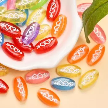 20 шт., 17,5*9,5 мм, одна стрела сквозь сердце, модные акриловые свободные бусины для изготовления ювелирных изделий, браслет, ожерелье, брелок, бисер, аксессуары ручной работы