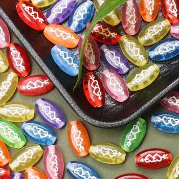 20 шт., 17,5*9,5 мм, одна стрела через сердце, эллипс, акриловые бусины для изготовления ювелирных изделий, браслет, ожерелье, модные аксессуары из бисера