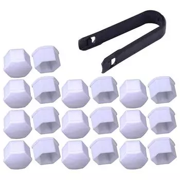 20 шт. 17 мм белый шестигранный колесный центральный болт гайка колпачок защитная декоративная отделка с набором инструментов для снятия новый популярный CHINA