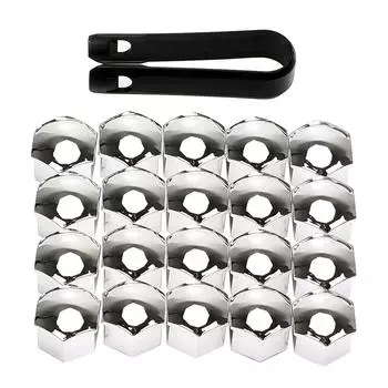 20 шт. 17 мм серебристые автомобильные колпачки для колесных винтов, гайки, болты, обода, декор для автомобильных ступиц, защита от ржавчины, внешние аксессуары серебряный