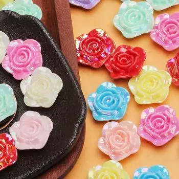 20 шт. 19,2 мм с плоским дном, перфорированные, модные ювелирные аксессуары «сделай сам», розовые бусины, цветы, креативные подвески, подвески для изготовления браслетов и ожерелий разноцветный