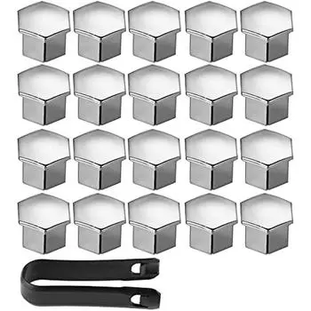 20 шт. 19 мм гайки колпачки для болтов крышки шестигранные гайки для шин с набором инструментов для автомобилей серебро 20x11x4cm